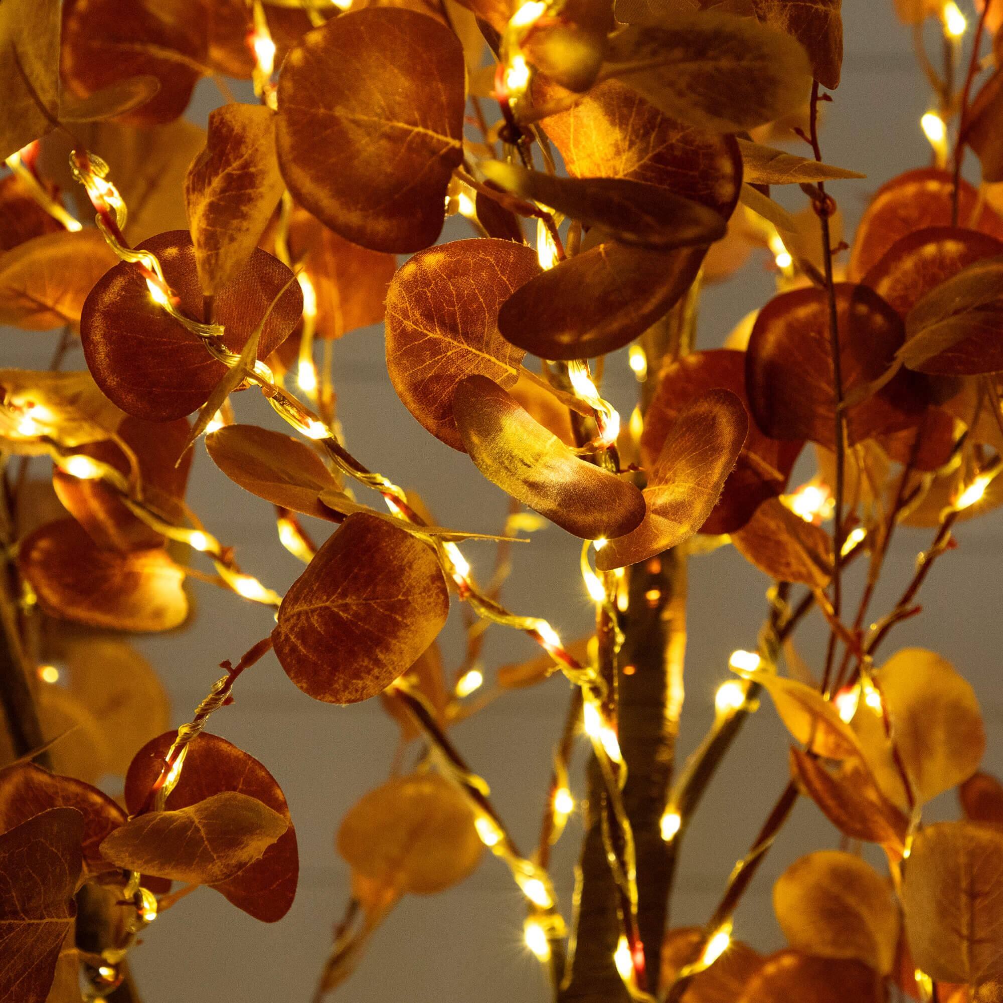 9ft. Pre-Lit Grand Autumn Eucalyptus Artificial Fall Tree with 700 Warm White LED Lights